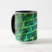 Groene smudgy, gekrast, raster of andere steen? mok (Voorkant links)