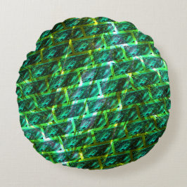 Groene smudgy, gekrast, raster of andere steen? rond kussen