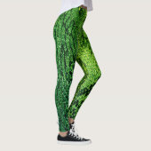 Groene Snake huidstijl smokkel. Leggings (Rechts)
