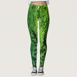 Groene Snake huidstijl smokkel. Leggings