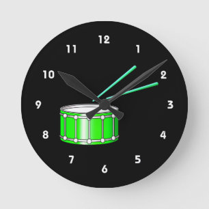 groene snare met stokken ronde klok