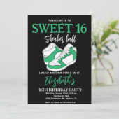 Groene Sneaker Bash Verjaardagsfeestje Kaart (Staand voorkant)