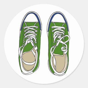 Groene sneakers ronde sticker