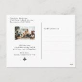 Groene sneeuw met sterren 3 foto's Prettig kerstfe Feestdagenkaart (Achterkant)