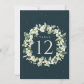 Groene Sneeuwbes+Eucalyptus Kersttafel Nummer (Achterkant)
