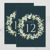Groene Sneeuwbes+Eucalyptus Kersttafel Nummer (Voorkant / Achterkant)
