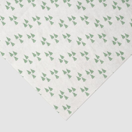 Groene Sneeuwboompatroon voor Kerstvakantie Tissuepapier (Detail)