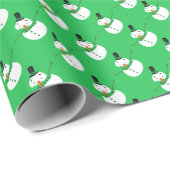 Groene sneeuwman, feestelijk cadeaupapier (Rol Hoek)