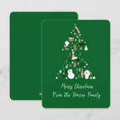 Groene Sneeuwman Kerstboom Feestdagenkaart (Voorkant / Achterkant)