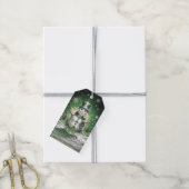 Groene Sneeuwman Sneeuwvlokken Kerst Cadeaubijslui Cadeaulabel (Met Touw)