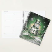 Groene Sneeuwman Sneeuwvlokken Vakantie Planner (Display)