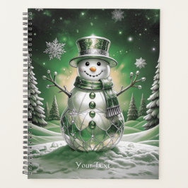 Groene Sneeuwman Sneeuwvlokken Vakantie Planner