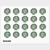 Groene Sneeuwman Sneeuwvlokken Vakantie Sticker (Vel)