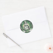 Groene Sneeuwman Sneeuwvlokken Vakantie Sticker (Envelop)