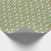 Groene sneeuwpoppen inpakpapier met kerstmutsen! (Hoek)