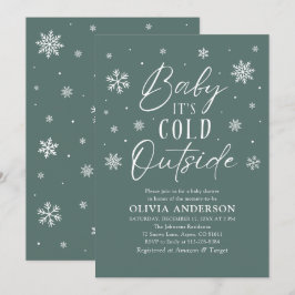 Groene sneeuwvlok Baby Het is koud buiten Baby sho Kaart