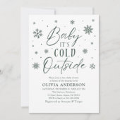Groene sneeuwvlok Baby Het is koud buiten Baby sho Kaart (Voorkant)