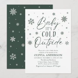 Groene sneeuwvlok Baby Het is koud buiten Baby sho Kaart
