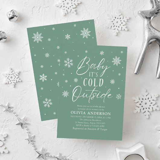 Groene sneeuwvlok Baby Het is koud buiten Baby sho Kaart