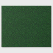 Groene Sneeuwvlok Damask Patroon Wrapping Paper Cadeaupapier (Vlak)
