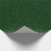 Groene Sneeuwvlok Damask Patroon Wrapping Paper Cadeaupapier (Hoek)