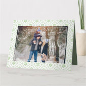 Groene Sneeuwvlok Elegante Kerstfoto Kaart (Voorkant)