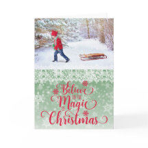 Groene Sneeuwvlok foto Kerst Kaart