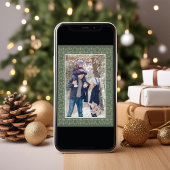 Groene Sneeuwvlok Kerstfoto Classic Feestdagenkaart