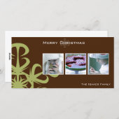 Groene sneeuwvlok kerstkaart (Voorkant / Achterkant)