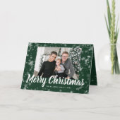 Groene Sneeuwvlok Kerstkaart Feestdagen Kaart (Voorkant)