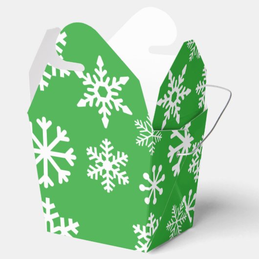 Groene Sneeuwvlok Kerstmis Cookie Box Bedankdoosjes (Geopend)