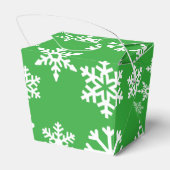 Groene Sneeuwvlok Kerstmis Cookie Box Bedankdoosjes (Achterkant)