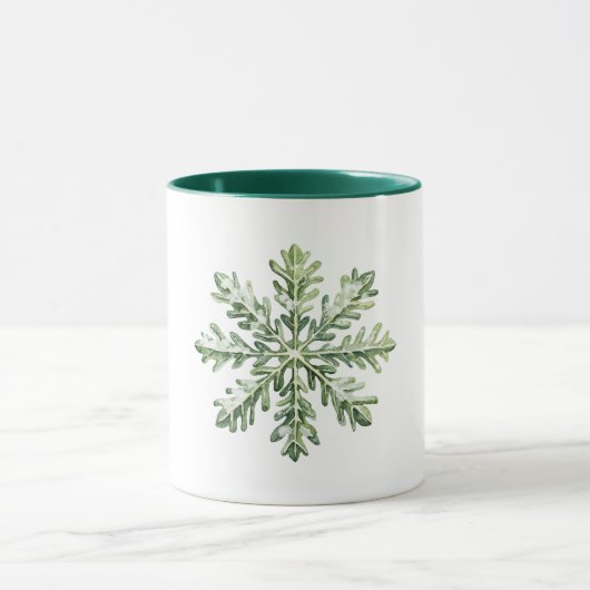 Groene Sneeuwvlok Kerstmis Mok (Midden)