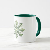 Groene Sneeuwvlok Kerstmis Mok (Voorkant rechts)