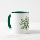 Groene Sneeuwvlok Kerstmis Mok (Voorkant links)