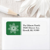 Groene sneeuwvlok Kerstmis retour adres labels (Insitu)