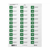 Groene sneeuwvlok Kerstmis retour adres labels (Full Sheet)