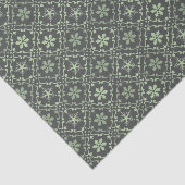 Groene Sneeuwvlok Kerstpatroon Tissuepapier (Detail)