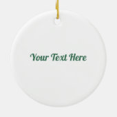 Groene Sneeuwvlok op wit Keramisch Ornament (Achterkant)