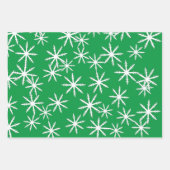 Groene Sneeuwvlok Print Inpakpapier Vel (Voorkant)