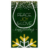 Groene Sneeuwvlok Vrede Vreugde Liefde Moderne Typ Klein Cadeauzakje (Achterkant)