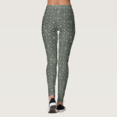 Groene sneeuwvlok winterpatroon leggings (Achterkant)