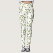 Groene sneeuwvlokken leggings (Voorkant)
