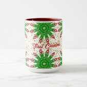 Groene sneeuwvlokken van kind Eerste Kerstfeest Sc Mok (Midden)