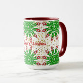 Groene sneeuwvlokken van kind Eerste Kerstfeest Sc Mok (Voorkant rechts)