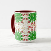 Groene sneeuwvlokken van kind Eerste Kerstfeest Sc Mok (Voorkant links)