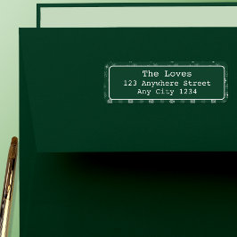 Groene sneeuwvlokken Vrolijk Kerstfeest Etiket