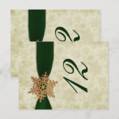 Groene sneeuwvlokken Winter Trouwtafel Nummers Briefkaart (Voorkant / Achterkant)