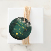 Groene snoerlampjes Rustic hout Boho schuur bruilo Bedankjes Labels (In situ)