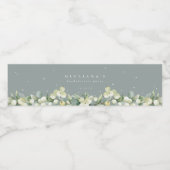 Groene Snowberry+Eucalyptus Bachelorette/Douche Waterfles Etiket (Enkel label)